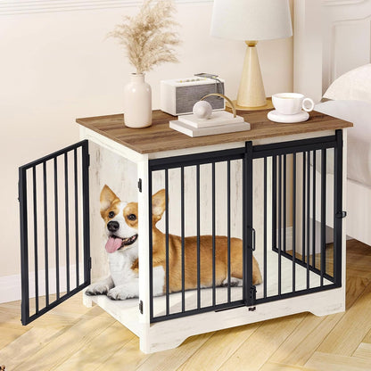 31.9" Dog Crate Furniture with Barn Door. Sized and styled for real homes, not just a listing photo.