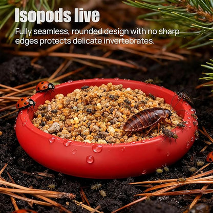 12-Pack Small Feeding Dish for Reptiles, Colorful Feeder Bowls for Isopods, Springtails, Dubia Roaches & Dwarf Invertebrates, Mini Food Bowls for Terrarium & Enclosure