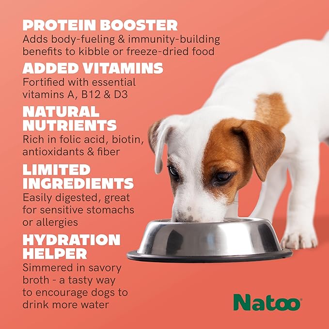 NATOO Dog Food Topper for Picky Eaters & Dog Treat (Salmon with Brown Rice), Dog Toppers for Dry Food, Wet Meal Toppers for Dogs & Puppies, Limited Ingredient Dog Food, 3 oz (Case of 20)