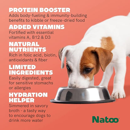NATOO Dog Food Topper for Picky Eaters & Dog Treat (Salmon with Brown Rice), Dog Toppers for Dry Food, Wet Meal Toppers for Dogs & Puppies, Limited Ingredient Dog Food, 3 oz (Case of 20)