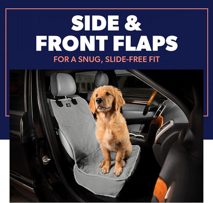 Active Pets Dog Car Seat Cover, Waterproof Front Seat Protector for SUV Truck Sedan, Pet Safety Travel Comfort System with Universal Fit, Grey