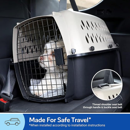 Petmate Vari Dog Kennel - Portable Dog Carriers & Crates for Medium Dogs, Airline-Friendly, Durable Plastic, Pet Carrier For Home and Travel, 28 Inches, Taupe and Black | Airline friendly pet carrier, durable plastic shell, great at home and on trips, ...