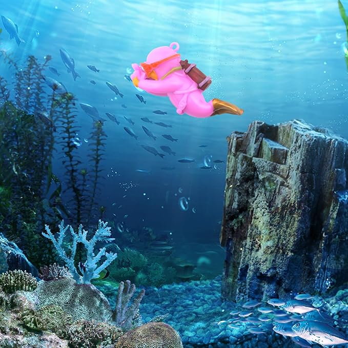 onesimcr Floating Fish Tank Decorations, Aquarium Decorations, Lovely Diver Fish Tank Decorations, Floating Device Fish Tank Accessories，Suitable for All Kinds of Fish Tanks(Purple)…
