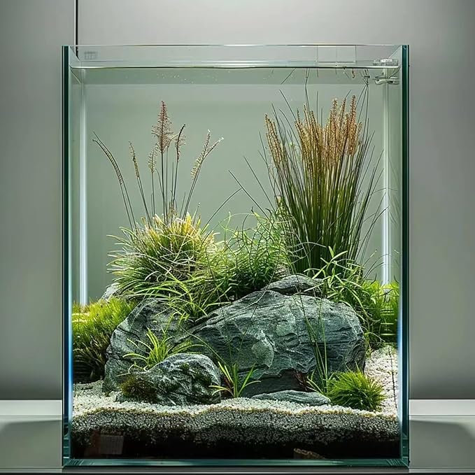 Vimvins 3 Gallon Glass Fish Tank, Easy to Maintain Small Aquarium for Betta/Snails/Shrimp and Aquatic Planting.