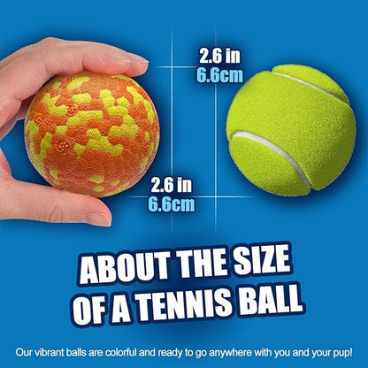 Dog Balls, Indestructible Tennis Balls for Dogs, Durable Bouncy Dog Toy Balls for Aggressive Chewers, Interactive Dog Toys for Fetch Game, Lightweight Floating Dog Toys