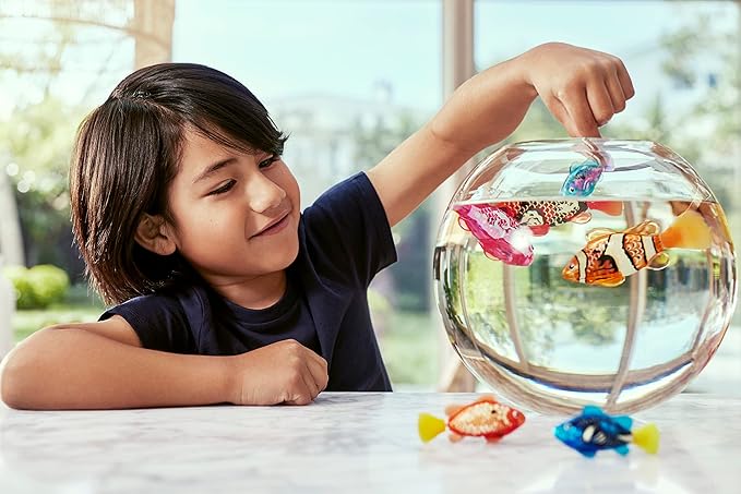 Robo Alive Robo Fish Robotic Swimming Fish (Teal + Orange) by ZURU Water Activated, Changes Color, Comes with Batteries, Amazon Exclusive (2 Pack) Series 3