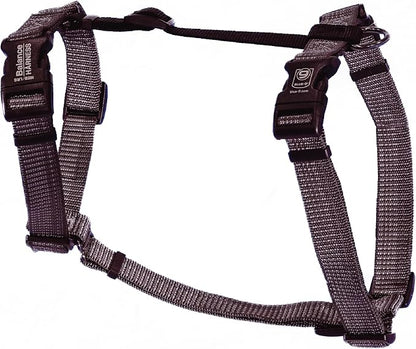 Blue-9 Reflective Buckle-Neck Balance Harness, Fully Customizable Fit No-Pull Harness with 3M Reflective Stitching, Ideal for Dog Training and Obedience, Made in The USA, Grey, Small