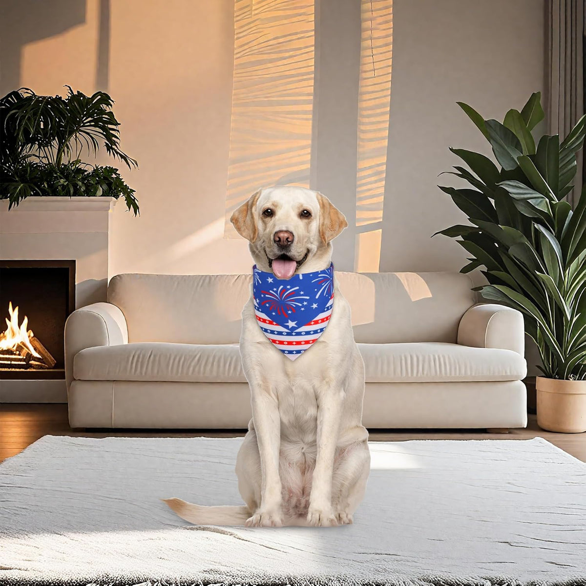4th of July Cooling Dog Bandana 1-Pack for Small to Medium Dogs - Patriotic Bandanas with American Flag Design, Breathable & Quick-Dry Pet Accessories