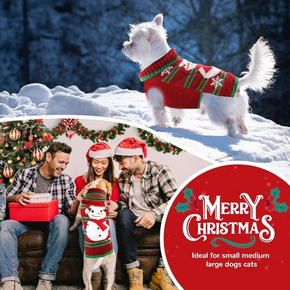 PETCARE Red Snowman Dog Sweater Christmas Dog Sweaters Vest Ugly Snow Xmas Puppy Costume Pet Holiday New Year Fall Winter Clothes for Small Medium Large Dogs Cats Pullover Sweaters Outfits,X-Large