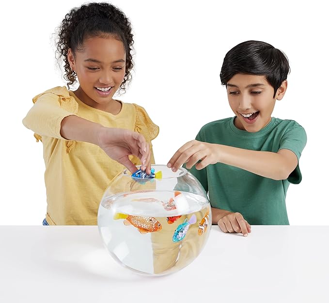 Robo Alive Robo Fish Robotic Swimming Fish (Teal + Orange) by ZURU Water Activated, Changes Color, Comes with Batteries, Amazon Exclusive (2 Pack) Series 3