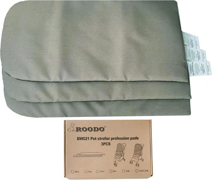 ROODO Pet Stroller Inner Pad for Exclusive Use,Original,Replaceable,Easy to Clean,Set of 3 pc(Cationic ash)