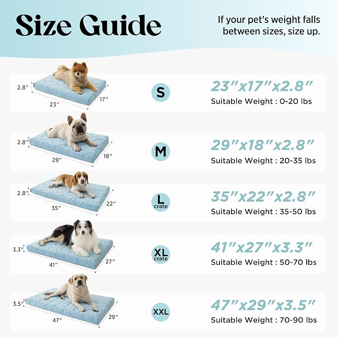 LE SURE ApexCloud™ Small Cooling Dog Bed with Washable Cover, 23x17 Inch | Q-Max>0.5 Cool-Touch Fabric, Orthopedic Egg Crate Foam,Breathable Non-Slip Summer Mat,For Active Senior Long-Haired Pets,Grey