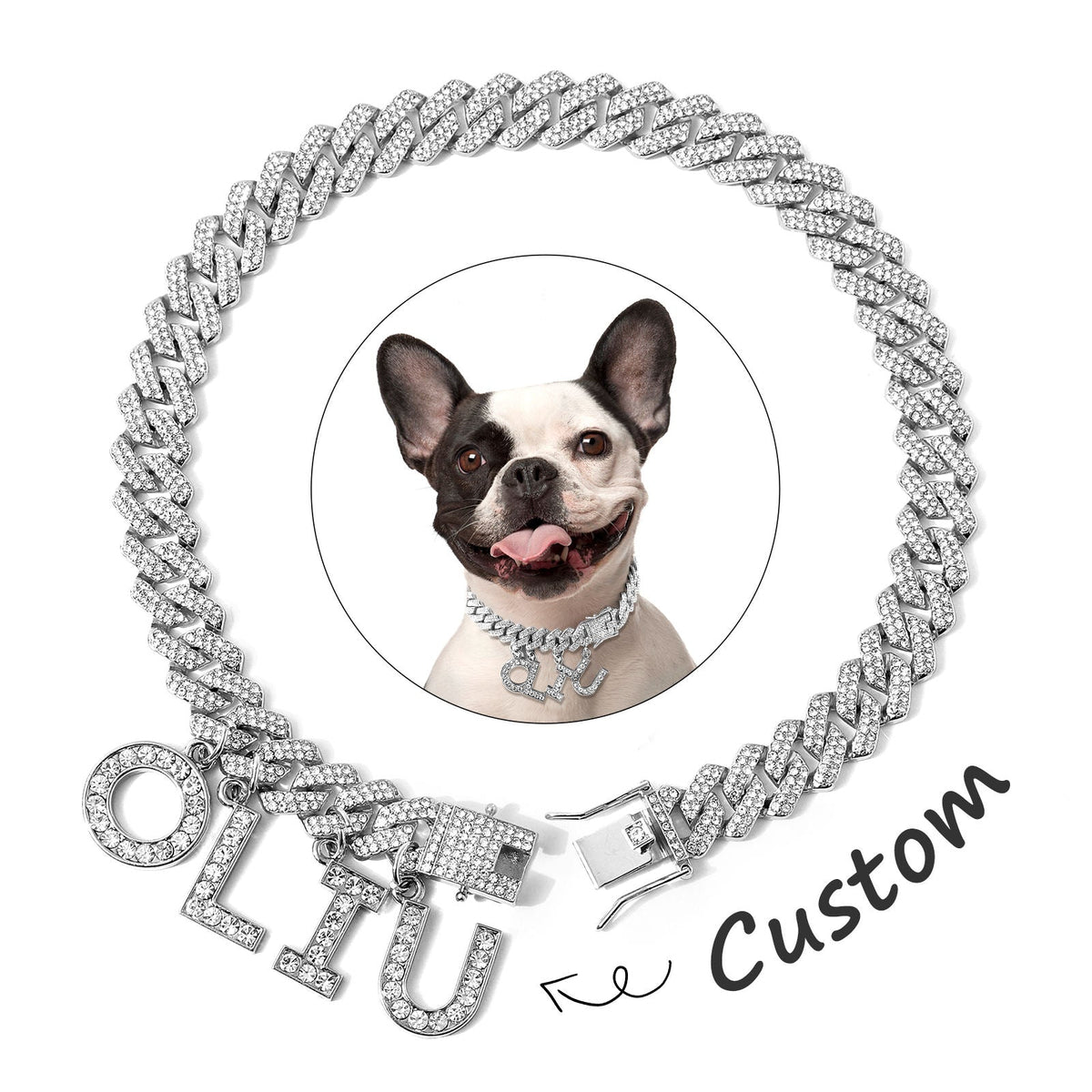 Luxury Alloy Dog Firewood Walking Collar