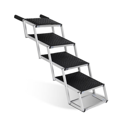Foldable Dog Ramp For Cars, SUVs, Trucks, Portable Pet Dog Stairs For Large Dogs With Non-Slip Surface  Reinforced Design, Lightweight Yet Sturdy Supports Up To 250lbs