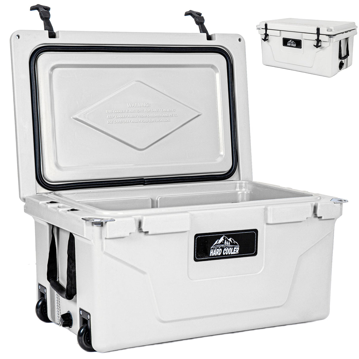 White outdoor Camping Picnic Fishing portable cooler 65QT Portable Insulated Cooler Box