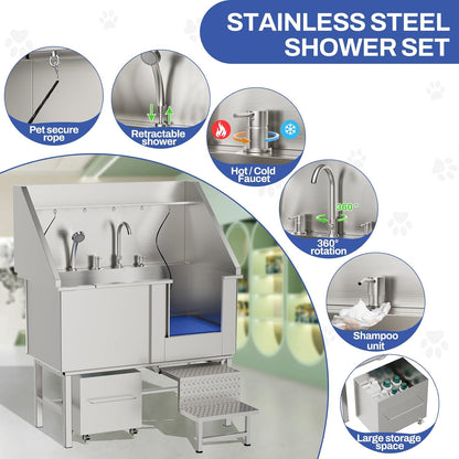50inStainless Steel Dog Washing Station