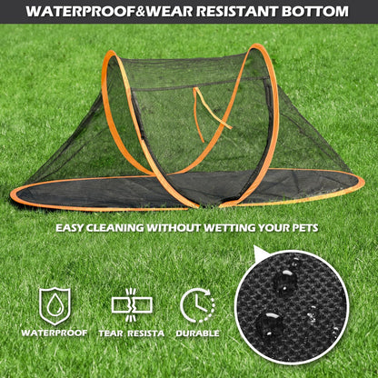 Cat Tent Outdoor, Pet Enclosure Tent Suitable for Cats and Small Animals, Indoor Playpen Portable Exercise Tent with Carry Bag(Orange)