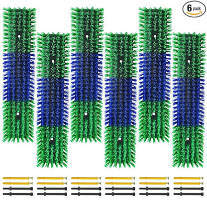 Livestock Scratch Brush With 24 Screws，Animal Back Scratching Brush for Cow,Cattle,Sheep, Horses,Pigs，Massage Grooming Tool(Green, 6pcs)