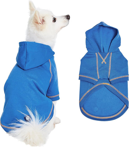 Blueberry Pet Essentials Hoodie – 26″ Cotton‑Blend Sweatshirt with Hood, Alaskan Blue, Machine‑Washable Dog Jersey