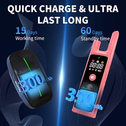 Dog Training Shock Collar 4000FT Dog Bark Collar with Remote IP67 Waterproof 4 Training Modes Beep Vibration Shock Light Mode Magnetic Charger Electric Dogs Collar 8-25 inches Double Shock Rose Bloom