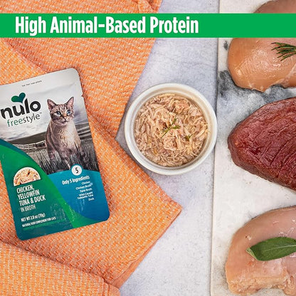 Nulo Freestyle Cat & Kitten Wet Cat Food Pouch, Premium All Natural Grain-Free Soft Cat Food Topper with Amino Acids for Heart Health and High Animal-Based Protein