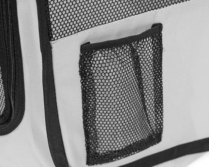 Pawer 36”×18.5” 8-Panel Foldable Pet Playpen, Orange+Grey, Personalize Embroidery Extra Fabric Piece Available, for Cat/Dog/Puppy, 600D Oxford Cloth Portable Indoor & Outdoor Kennel with Carry Bag