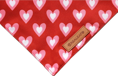 Realeaf Love Dog Bandanas 2 Pack, Triangle Reversible Mothers Day Valentine's Day Pet Scarf for Boy and Girl, Premium Durable Fabric, Holiday Bandana for Small and Medium Dogs (Small)