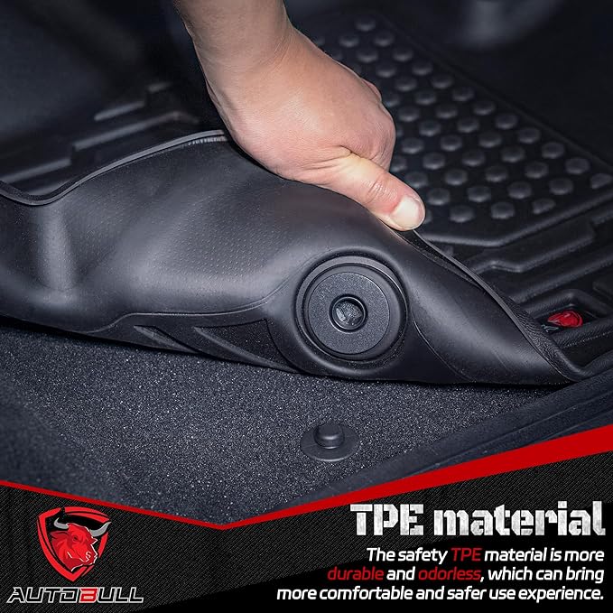 Floor Mats Fit for 2019-2026 Chevy Silverado 1500/GMC Sierra 1500, 2020-2026 Chevrolet Silverado/GMC Sierra 2500HD/3500HD Crew Cab with Rear Under-Seat Storage, TPE All Weather Floor Liner Car Mats