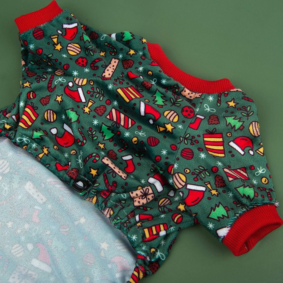CuteBone Dog Christmas Pajamas Puppy Onesies Small Dogs Soft Pjs Coat Cat Apparel Comfy Pet Clothes Outfit Doggie Bodysuit P111L