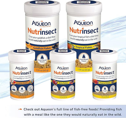 Aqueon Nutrinsect Fish-Free Fish Food, Tropical Flakes, 1.59 oz