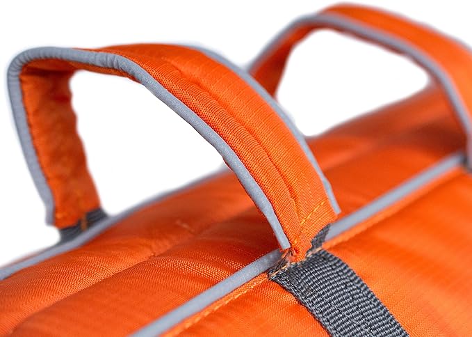 Outward Hound Granby Splash Dog Life Jacket, High-Buoyancy Dog Life Vest for Swimming, Boating, and Water Safety, Medium, Orange