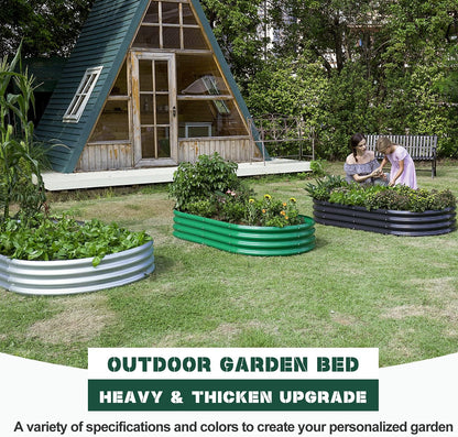 Land Guard 8×4×1 ft Green Raised Garden Bed, Garden Raised Bed, Above Ground Flower Bed for Vegetables, Flowers, Herbs（Green）…