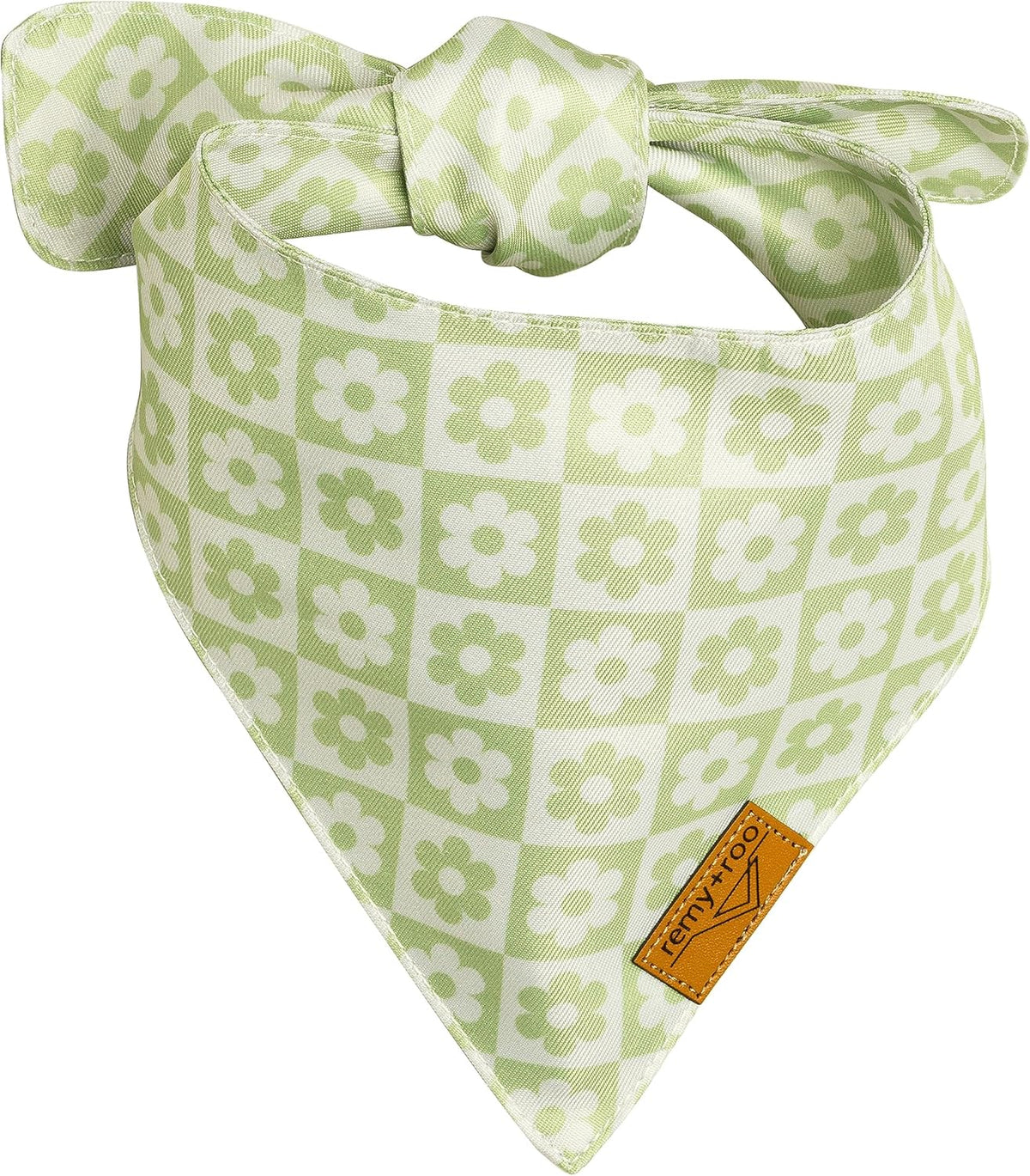 Remy+Roo Large Spring Dog Bandanas - 4 Pack Daisy Set | Premium Durable Adjustable Polyester Fabric | Patented Shape Girl Dog Bandana, Trendy Pattrens, Floral Dog Bandana
