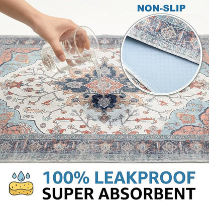 Washable Pee Pads for Dogs,Great Urine Absorbent Reusable Puppy Training Pads,Waterproof,Leak-Proof & Non-Slip Potty Pads for Whelping,Crate,Playpen,Bed.(Blue Floral,31"x36")