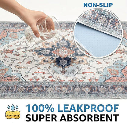 Washable Pee Pads for Dogs,Great Urine Absorbent Reusable Puppy Training Pads,Waterproof,Leak-Proof & Non-Slip Potty Pads for Whelping,Crate,Playpen,Bed.(Blue Floral,72"x72")