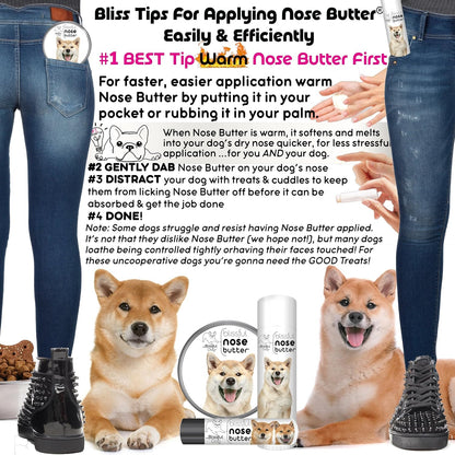 The Blissful Dog Shiba Inu Nose Butter for Dry, Cracked Skin, Lick-Safe Dog Nose Balm with Moisturizing Shea Butter, Almond, Olive, and Essential Oils, Pet Supplies, Uncented, 0.50 oz.