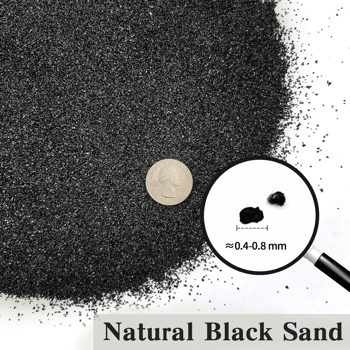 5 lbs Black AquariumSilica Sand. Decorative Aquarium Gravel Substrate for Fish Tank, Plants Potted, Fire Pits, Candle, Vase Filler and Crafts