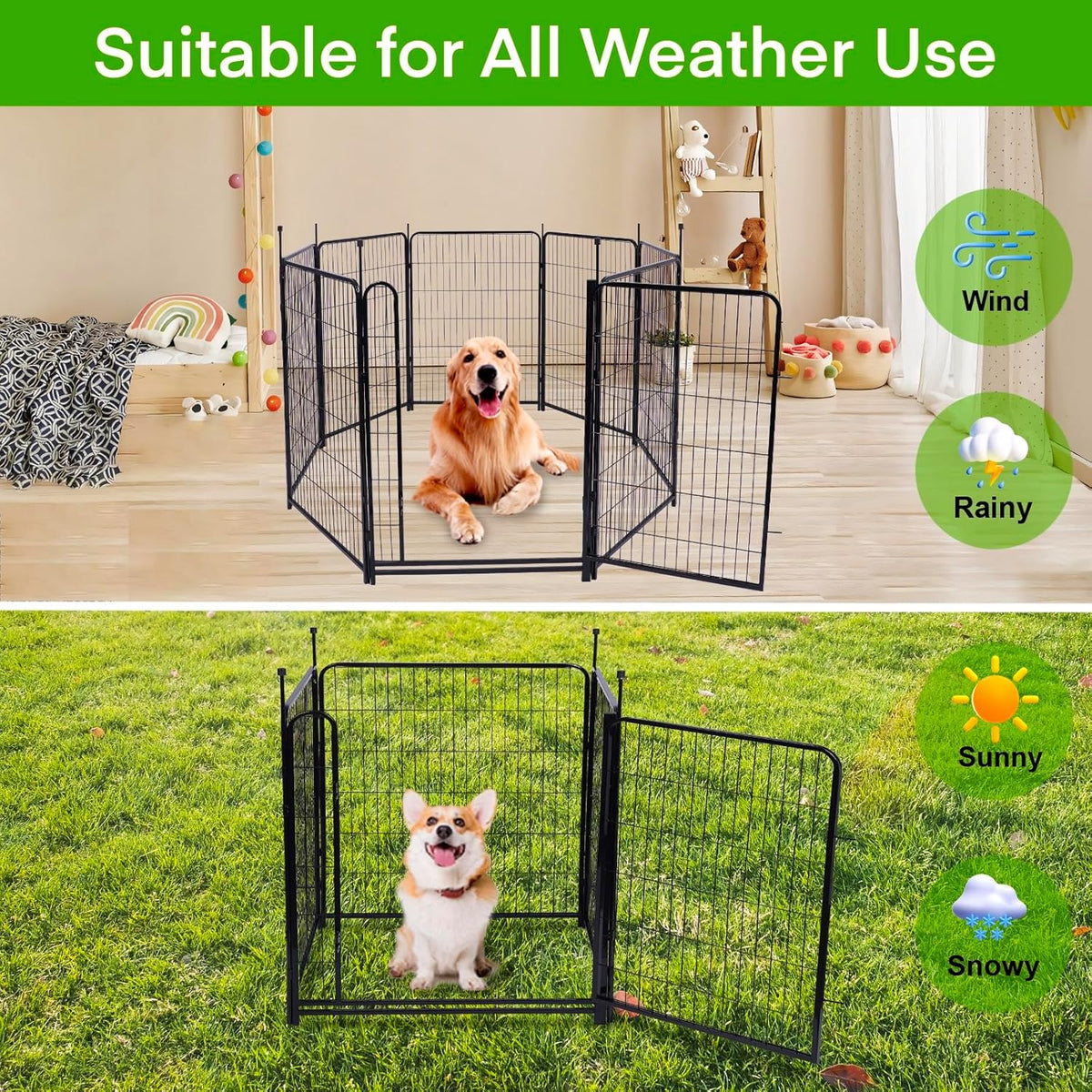 Garden Fencing 40 inch High, 14 Panels Total 31 Ft(L), Gate 21 inches Wide with Low Sills. Fencing for Garden Beds, Dog Digging Fences Barrier, Dog Fences for The Yard, Animal Barrier Fence