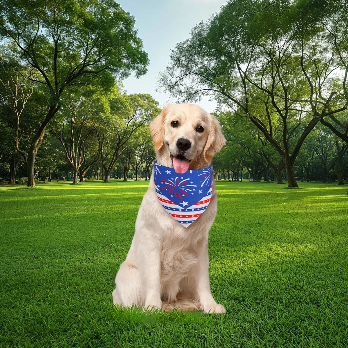4th of July Cooling Dog Bandana 1-Pack for Small to Medium Dogs - Patriotic Bandanas with American Flag Design, Breathable & Quick-Dry Pet Accessories