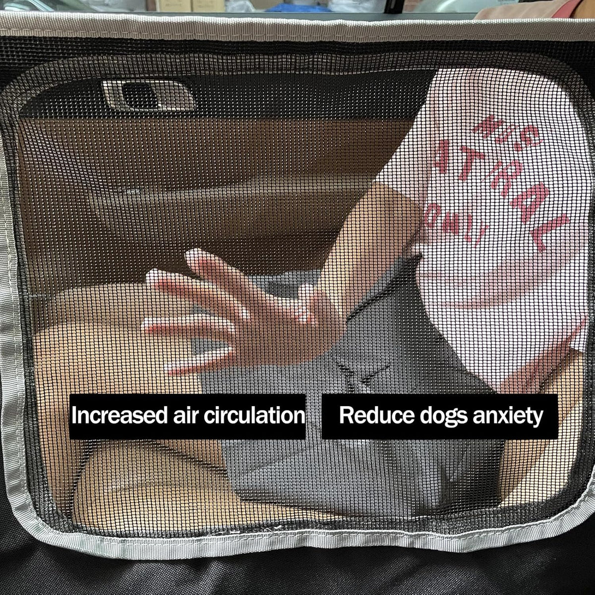njnj Dog Car Seat Cover for Back Seat - Waterproof Dog Half Hammock for Cars with Mesh Window,Scratchproof Pet Backseat Protector,Perdurable,Non-Slip Booster Seat for Small,Medium and Large Dogs