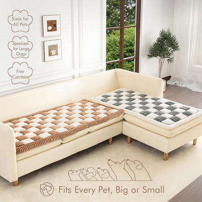 Couch Cover for Sofa, Sectional Couch Cover for Dogs, Sofa Cover Washable, Cushion Cover Blanket Pad Bed Mat for Pets, Fleece Furniture Protector, Black, 27.6x59in