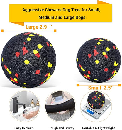 Dog Balls Toys for Aggressive Chewers, Indestructible Durable Bouncy Floating Balls for Dogs to Fetch, Durable Solid Rubber Ball for Training Dog(2 Pack)