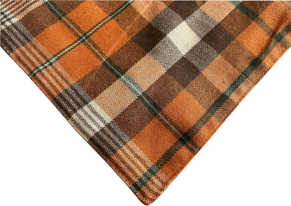 Realeaf Fall Halloween Dog Bandanas 2 Pack, Orange Plaid Pet Scarf for Boy and Girl, Premium Durable Fabric, Holiday Thanksgiving Bandana for Large and Extra Large Dogs (X-Large)