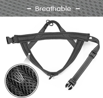 Didog No Pull Dog Harness with Soft Mesh Padded,Reflective & Quick Fit Light Weight Dog Strap Vest Harness,Easy for Walking Training (L:Chest 26-32", Mesh-Black)