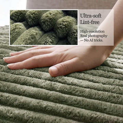 100% Waterproof Couch Arm Covers 2pcs, Fuzzy Chair Arm Covers Thick Soft Recliner Chair Armrest Protectors, Non-Slip Couch Armrest Cover Pet mats for Sofa (Sage Green, 22" x 22" 2 Pack)