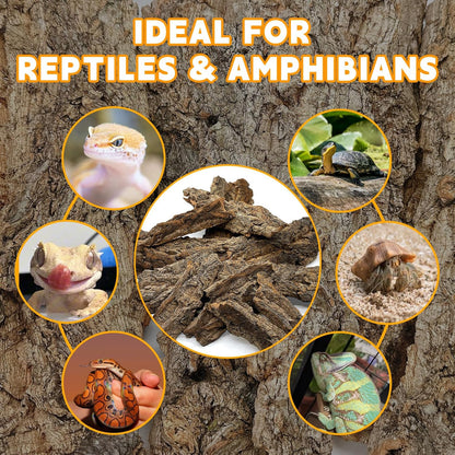 BNOSDM Reptile Terrarium Bark Substrate Bedding Tortoise Natural Cork Bark Reptile Climbing Mat Habitat Decor for Lizard Snake Spiders Hermit Crabs Tarantula Geckos Bearded Dragons (1.4 LB)