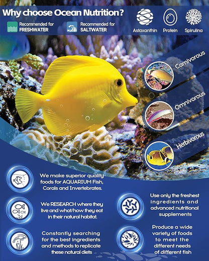 Ocean Nutrition Tropical Fish Food - Soft Moist Sinking Pellets, High Protein(41%) Guppy Food, Flakes Alternative, 1 kg XL Pellet