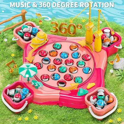 WATUDOU Magnetic Fishing Game for Kids Toddlers 3-5, 70 pcs Fishing Toys for Kids Toddlers 3-5, Table Toys Board Game Birthday Gifts for 3 4 5 6 7 8 Years Old Kid Toddler