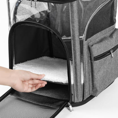 Cat Carriers Dog Carrier Pet for Small Medium Cats Dogs Puppies up to 25 Lbs, TSA Airline Approved Soft Sided, Collapsible Travel Puppy - Black Grey (L: 15.8" LX12.6 WX19.7 H, Black)