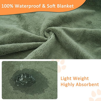 Bunlitent Washable Puppy Pads, Whelping Pads, 36'' x 48'', Green, 3 Packs | Quick-Dry, Non-Slip, Fast Absorbent, Reusable, Waterproof, Whelping Pads, For Incontinence, Housebreak, Crate